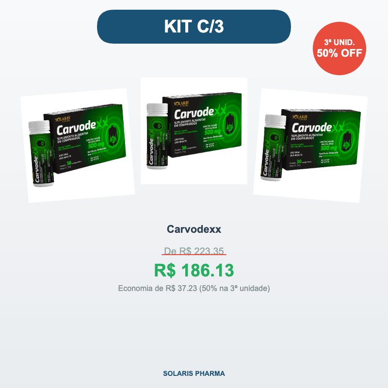 Kit c/3 Carvodexx — 30 Comprimidos