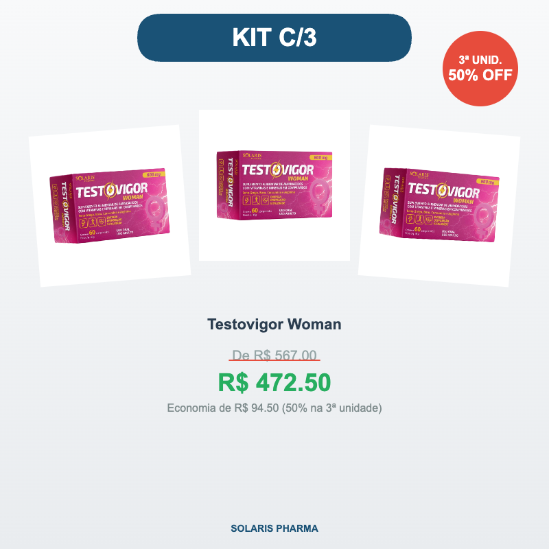 Kit c/3 Testovigor Woman — 60 Comprimidos